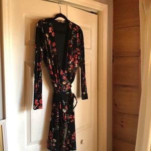 LOFT floral wrap dress